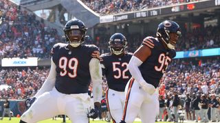 Chicago Bears&#039; Gervon Dexter Sr., Darrell Taylor and DeMarcus Walker