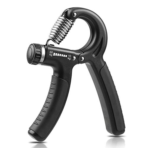 Niyikow Grip Strength Trainer, Hand Grip Strengthener, Grip Strengthener, Adjustable Resistance, Forearm Strengthener, Perfect for Musicians Athletes (black, 1 Pack)