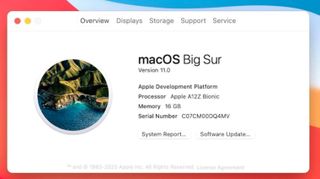 macOS 11 Big Sur About Box