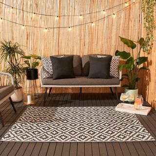 Geometric Outdoor Rug Large Garden Waterproof Non Slip Area Patio Mat