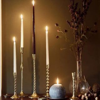 Gold textured candle holders from Anthropologie