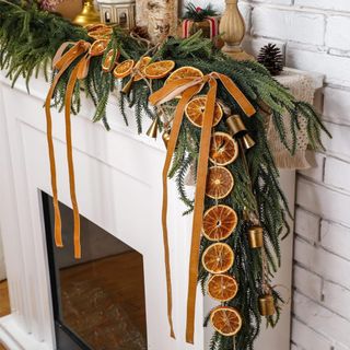 6 Ft Norfolk Pine Garland Farmhouse Dried Orange Slice Garland