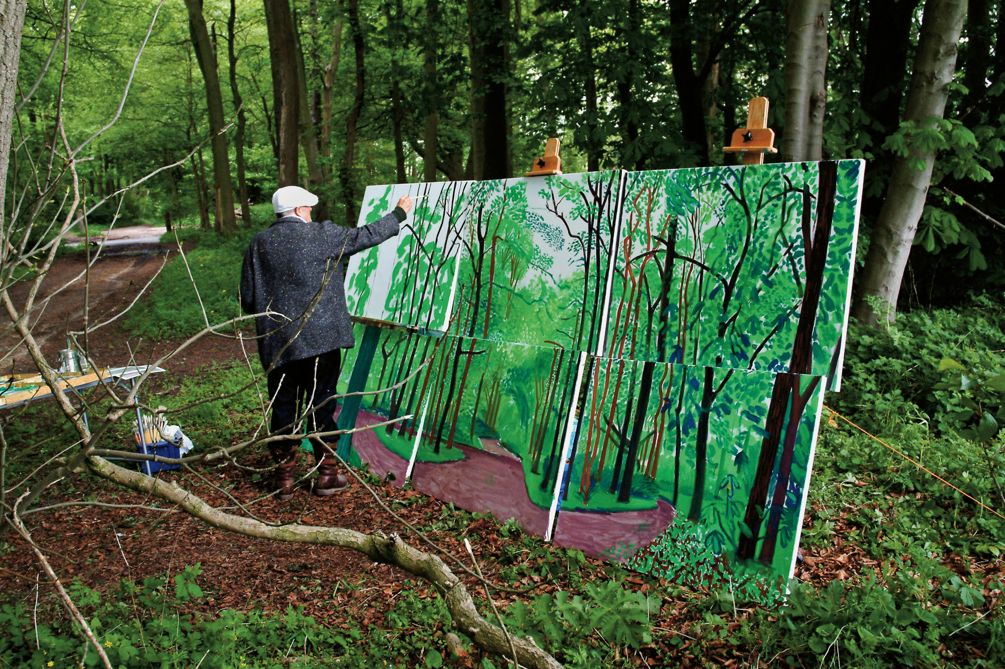 David Hockney painting Woldgate Woods III, 20 &amp;amp; 21May, 2006