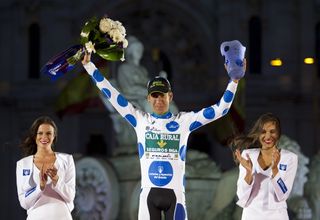 Omar Fraile on the final Vuelta podium.