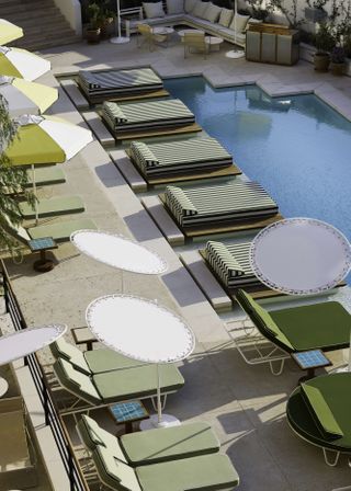 Pool loungers at Ace Hotel & Swim Club Athens