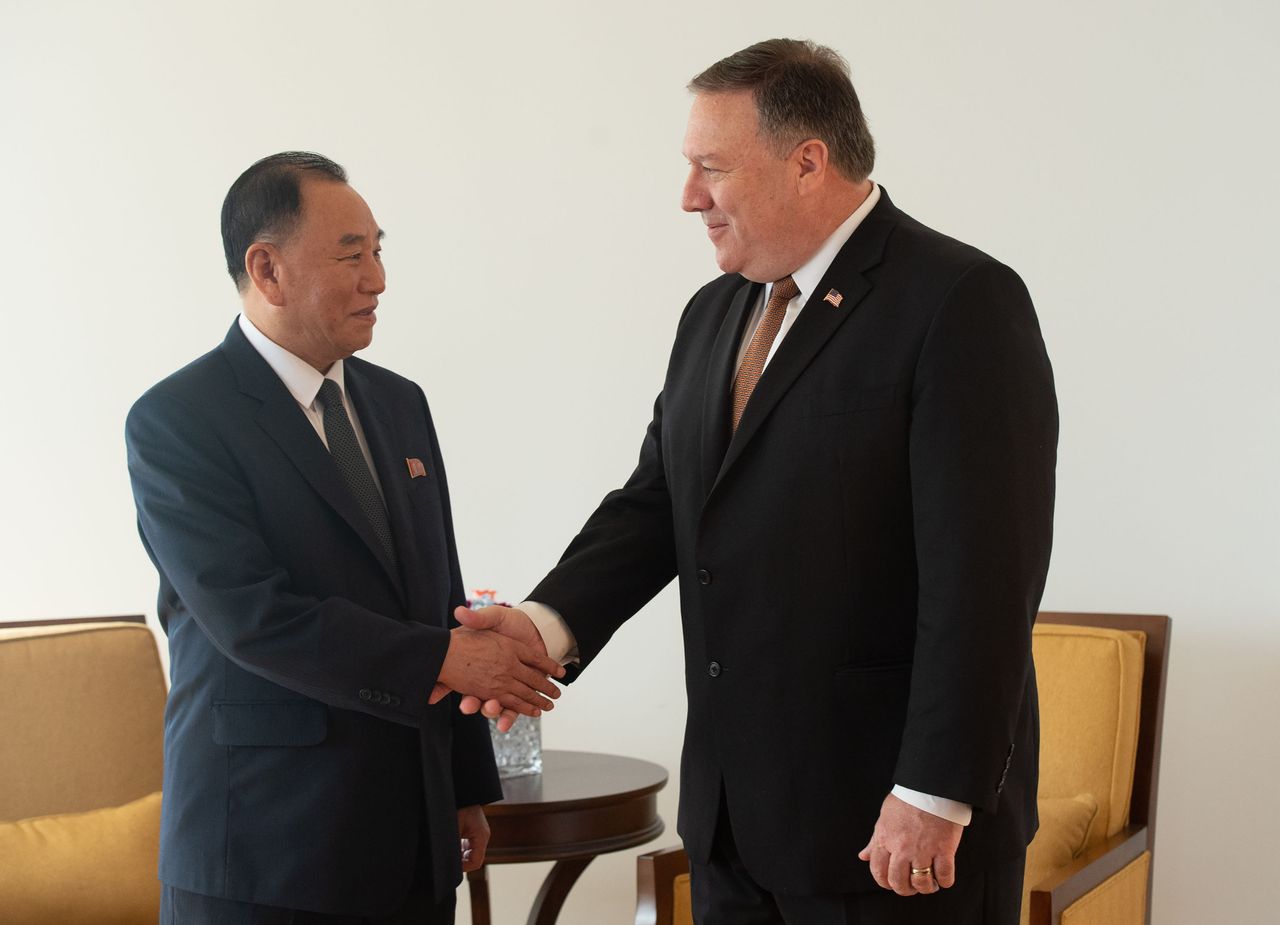 Mike Pompeo and Kim Yong Chol.