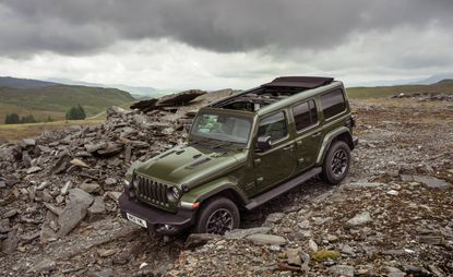 Jeep on rough terrain