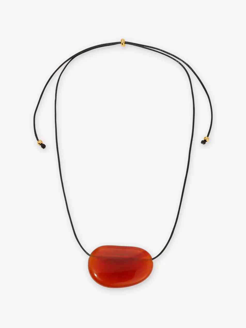 Julia Agate and Cord Pendant Necklace