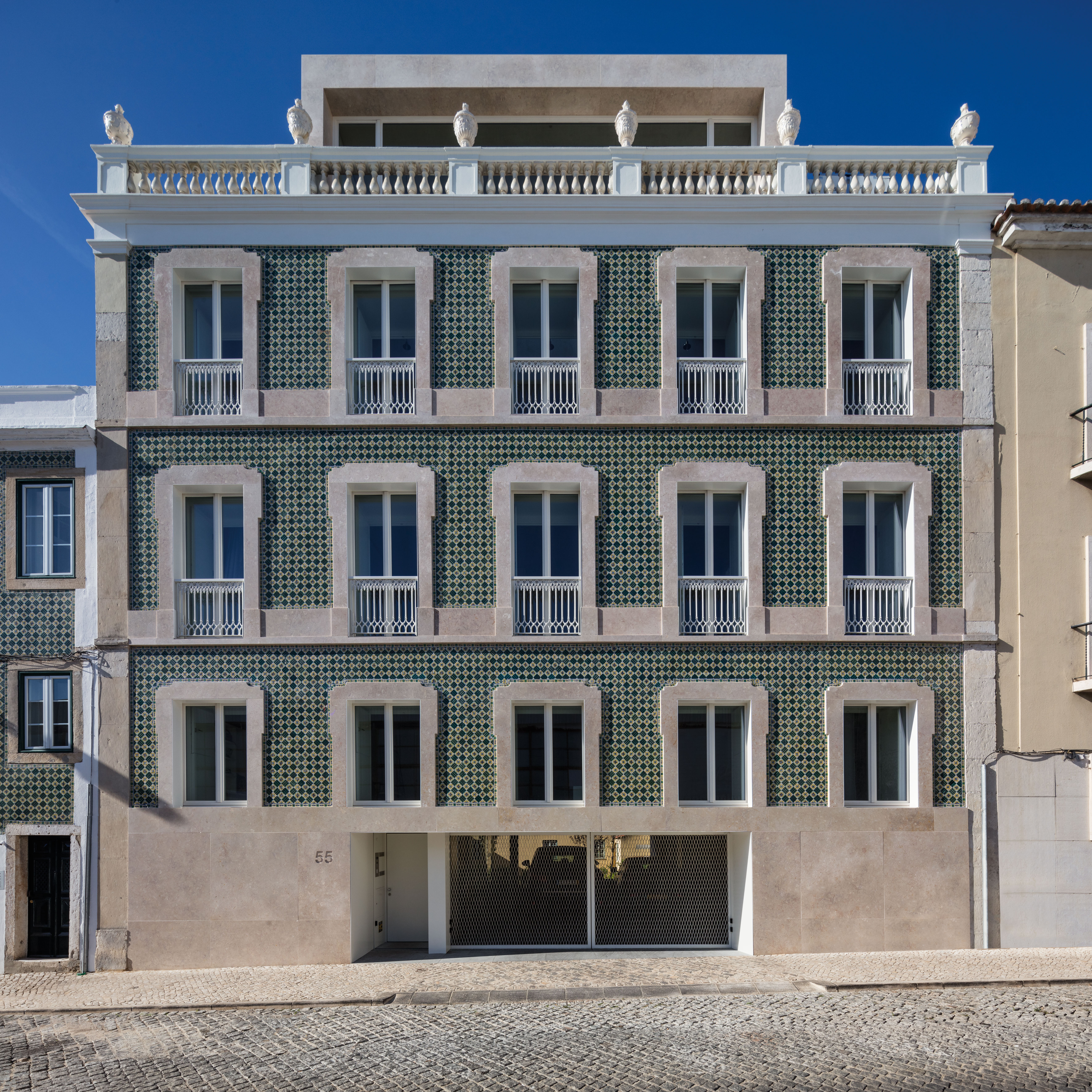 The newly renovated façade exterior