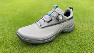 The grey Ecco Biom G5 shoe showing off its sporty profile and BOA Fit