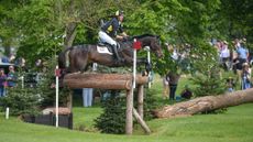 Pictured Will Rawlin and Ballycoog Breaker Boy during the 2026 Badminton Horse Trials cross-country.