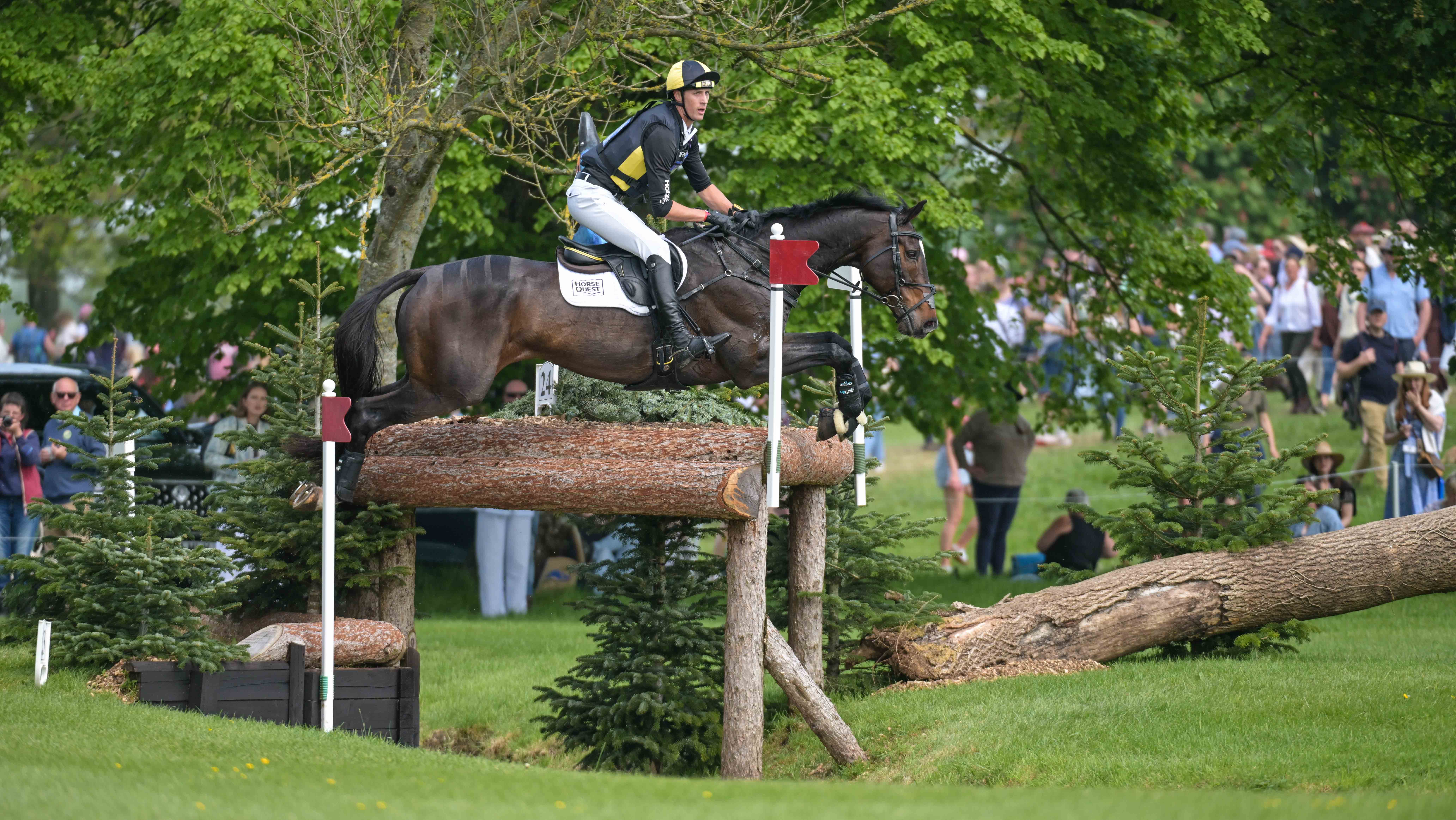 Pictured Will Rawlin and Ballycoog Breaker Boy during the 2026 Badminton Horse Trials cross-country.