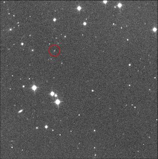 An image of the asteroid 2010 SO16 taken by astronomers using the Faulkes Telescope North. The asteroid has an odd horseshoe-shaped orbit and has been trailing Earth for nearly 250,000 years, astronomers say.