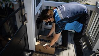 Amazon Prime delivery on front porch