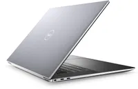 Dell Precision 5750 from the back with its cover partially down on a white background