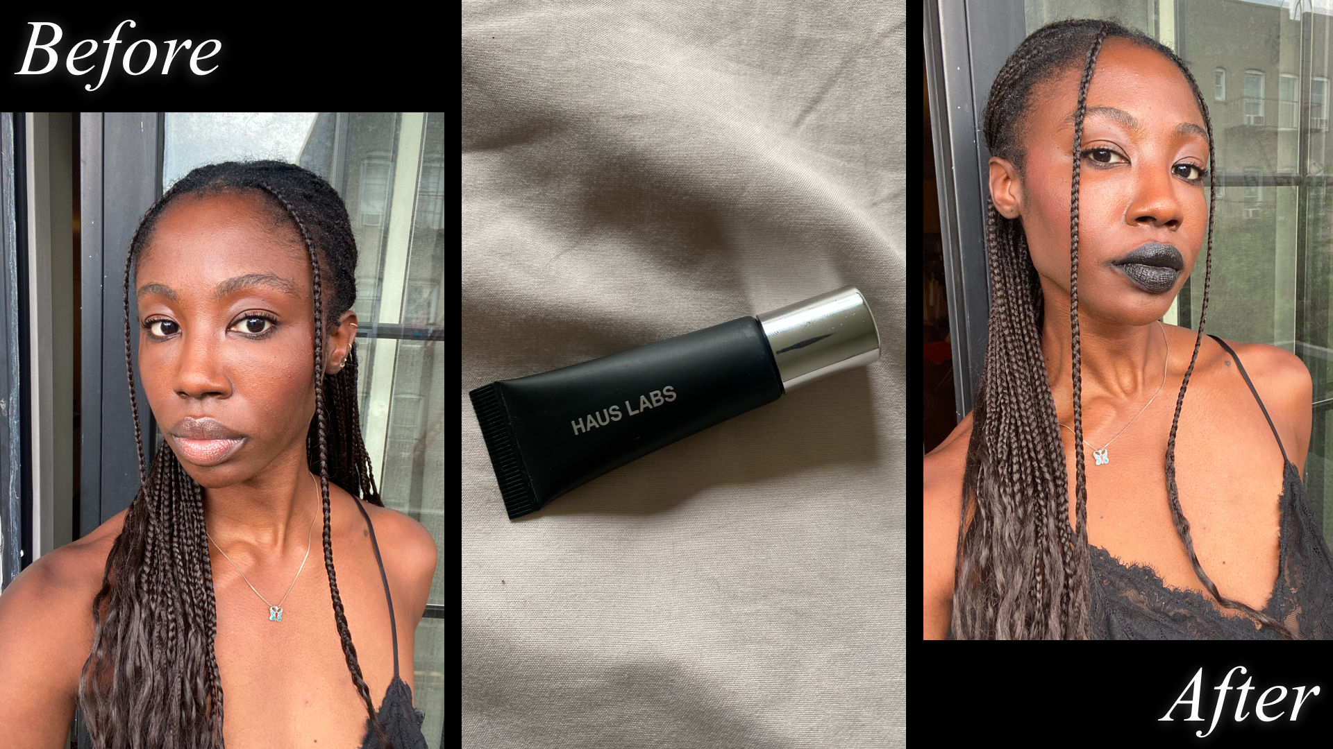 Ama Kwarteng testing Haus Labs Hy-Power Pigment