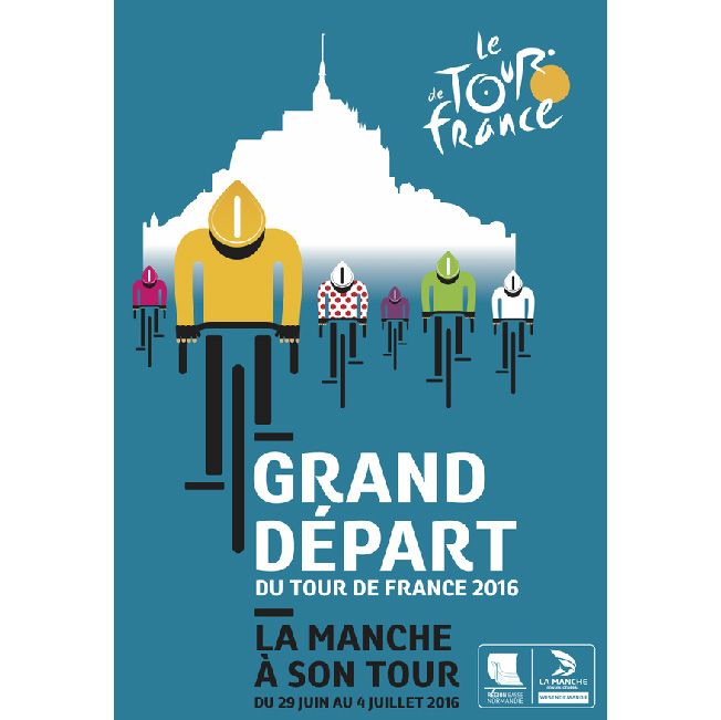2016's Tour began in La Manche, Normandy. The branding featured the silhouette of the area's famous Mont Saint-Michel