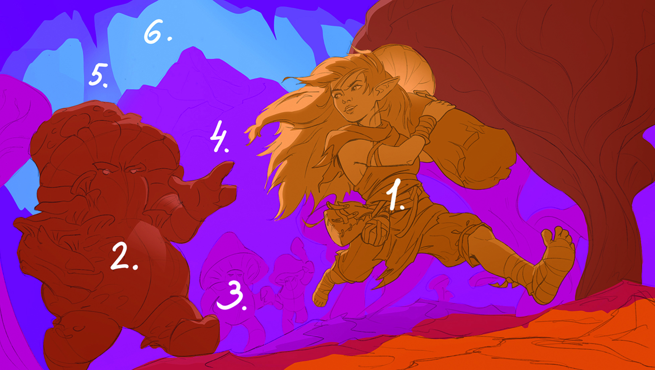 Image from a tutorial on how to draw a Circle of Spores druid