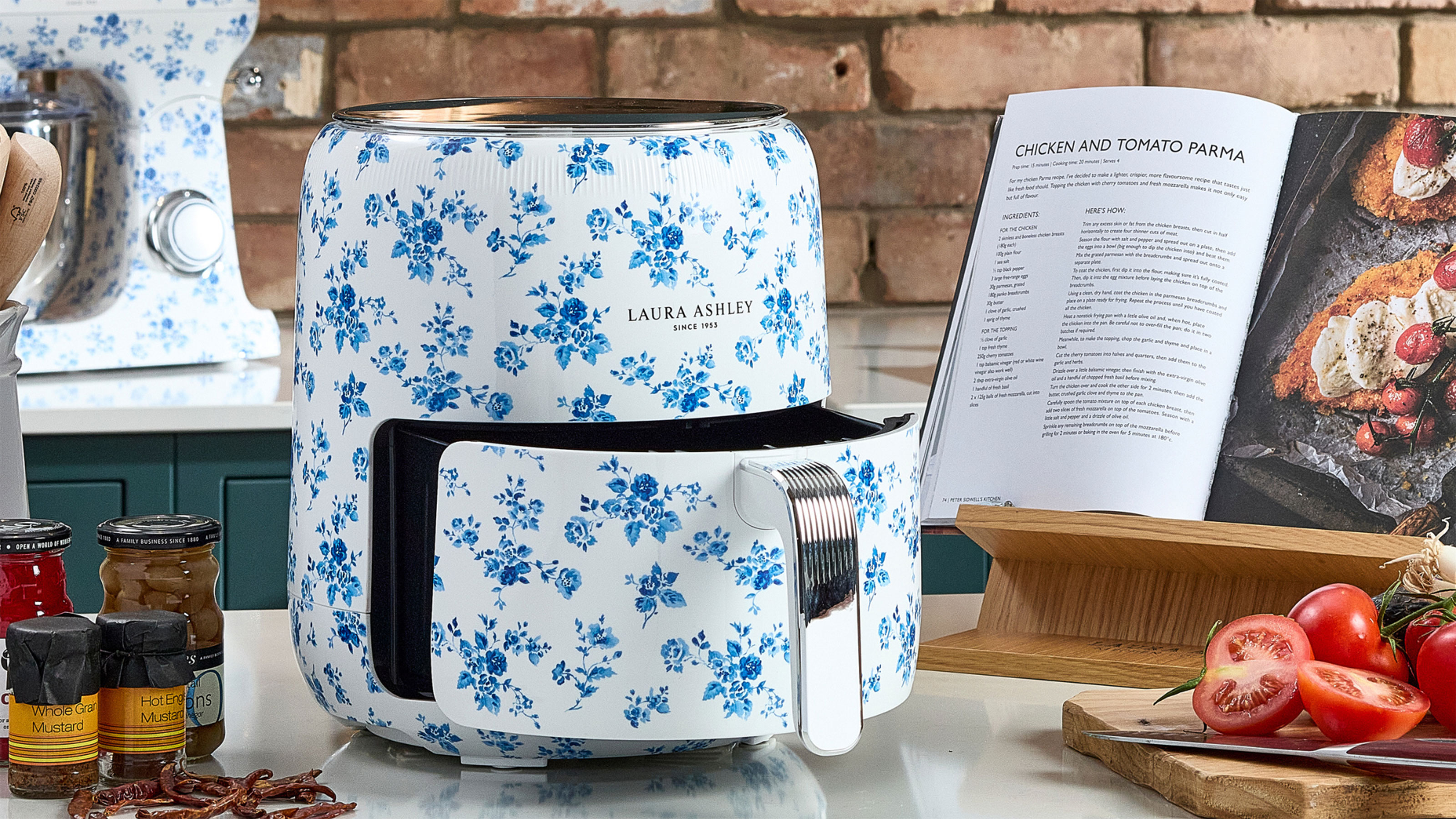 Laura Ashley air fryer on kitchen worktop