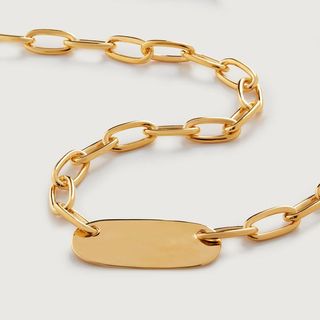 Gold Vermeil Id Necklace Adjustable 46cm/18'