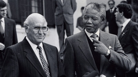 FW de Klerk and Nelson Mandela