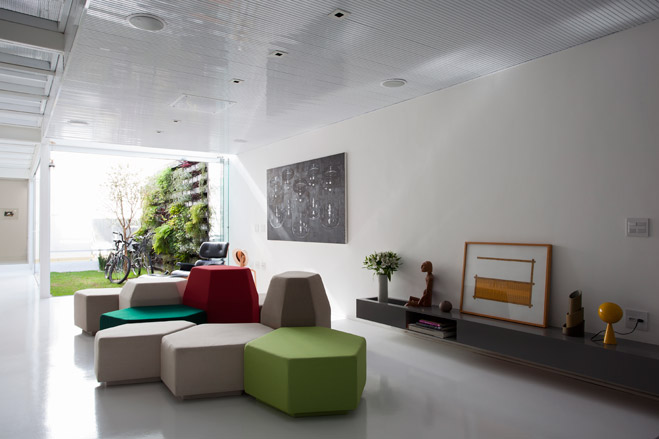 The living area in the main volume of the house