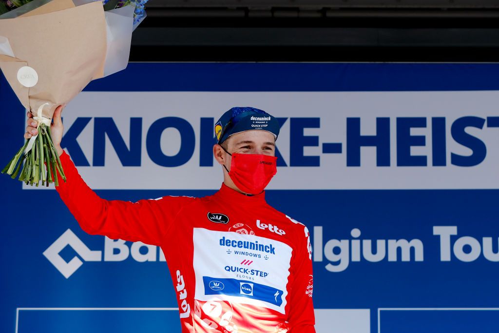 KNOKKEHEIST BELGIUM JUNE 10 Remco Evenepoel of Belgium and Team Deceuninck QuickStep Red points jersey during the 90th Baloise Belgium Tour 2021 Stage 2 a 112km Individual Time Trial stage from KnokkeHeist to KnokkeHeist ITT baloisebelgiumtour on June 10 2021 in KnokkeHeist Belgium Photo by Bas CzerwinskiGetty Images