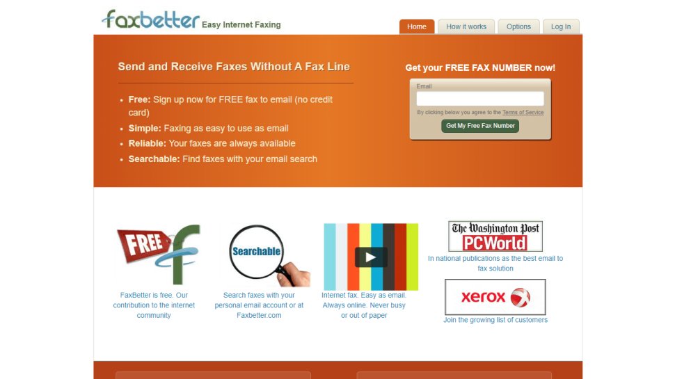 Website screenshot for FaxBetter