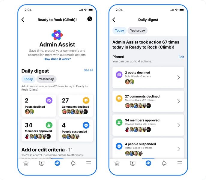 Facebook Group's Admin Assist for a community's administrator.