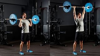 Overhead press with barbell