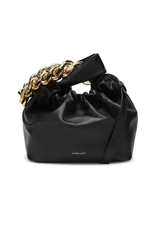 Chain Leather Top Handle Bag