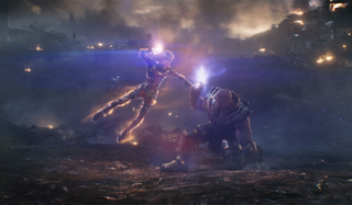 Captain Marvel and Thanos in Avengers: Endgame