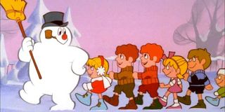 Frosty the Snowman kids in shorts.