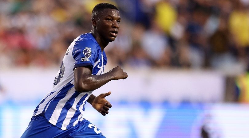 Brighton midfielder Moises Caicedo in action against Newcastle in pre-season in July 2023.