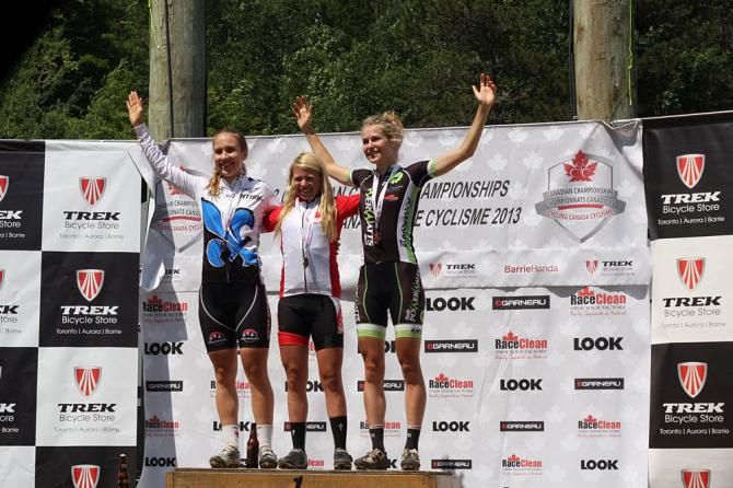 U23 women's podium at the Canadian Cross Country National Championships