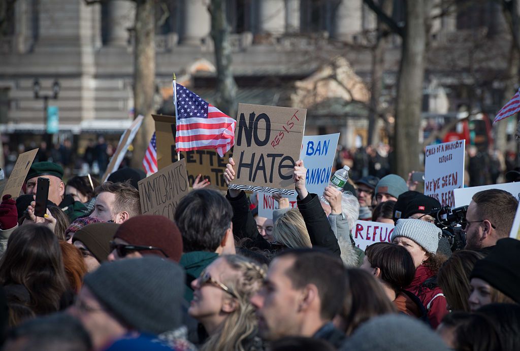 Travel ban protest.