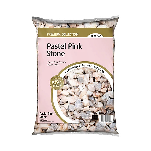 pastel pink decorative stones large from B&amp;amp;Q