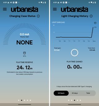 Screenshots for Urbanista app for Phoenix earbuds.