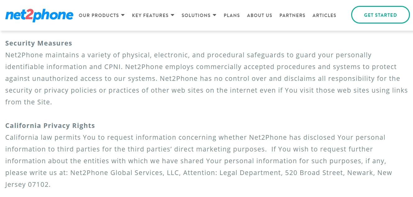 net2phone security information