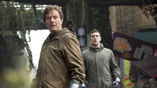 Bryan Cranston and Aaron Taylor-Johnson in "Godzilla" movie (2014)