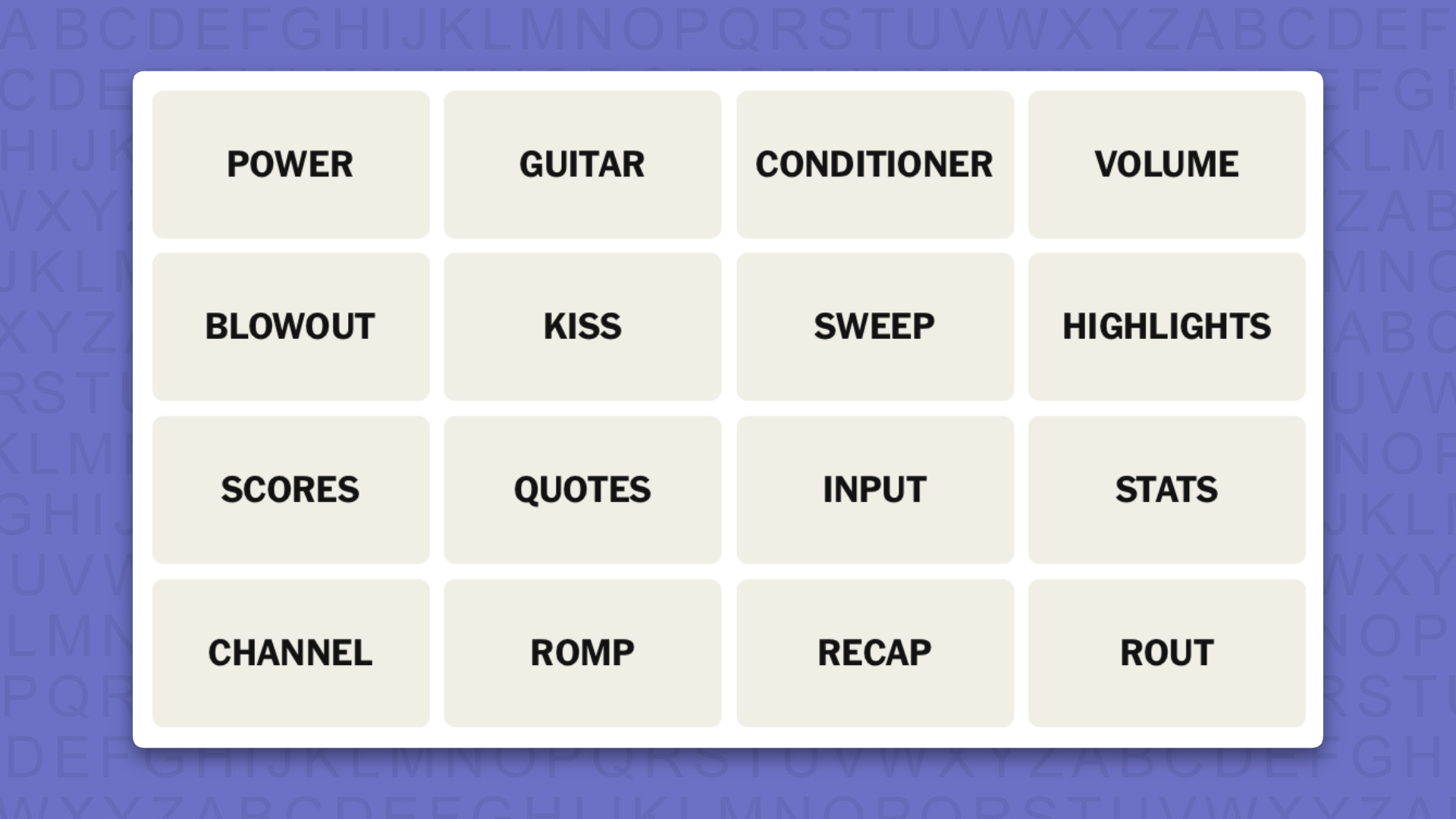 NYT Connections hints for game 1216 on a purple background