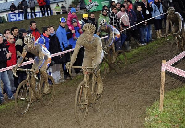 Klaas Vantornout (Sunweb - Revor) is hardly recognizable beneath the mud.