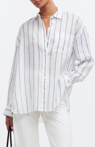 The Oversized Stripe Button-Up Shirt