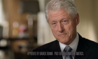 In Obama's latest campaign ad, former President Bill Clinton urges voters that when it comes to America's economic rebound, "we need to keep going with [Obama's] plan."
