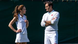Kate Middleton and Roger Federer met with aspiring Wimbledon ball boys and girls