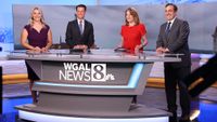 WGAL’s 6 p.m. team (l. to r.): sports director Bethany Miller, anchor Jere Gish, anchor Lori Burkholder and meteorologist Ethan Huston.