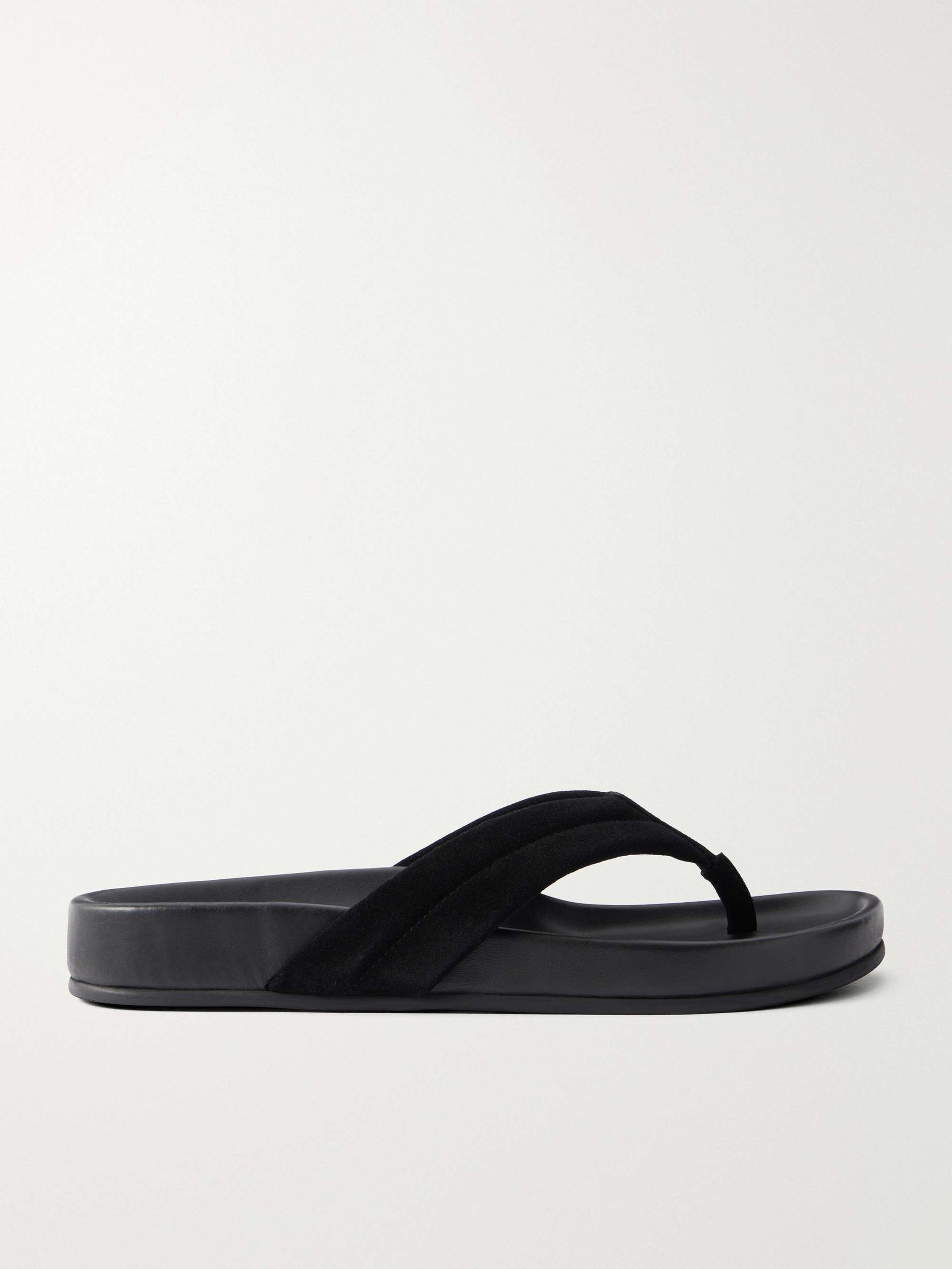 Suede Platform Thong Sandals
