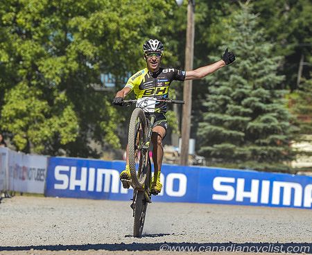 Victor Koretzky (BH-SR Suntour-KMC) celebrates winning the U23 men's Windham World Cup