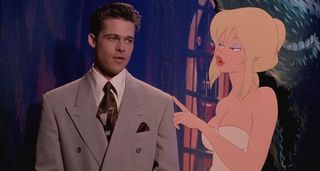 Brad Pitt in Cool World with animated character