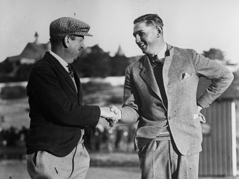 Golfers shake hands
